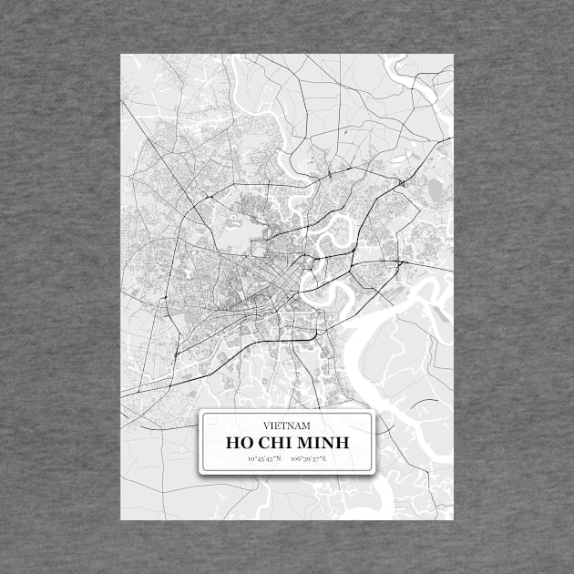 Ho Chi Minh, Vietnam City Map with GPS Coordinates by danydesign